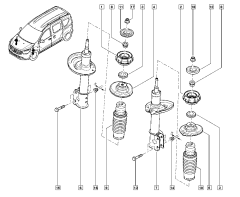 Shock Absorber Front New Original Dacia Lodgy Dokker 543026803R
