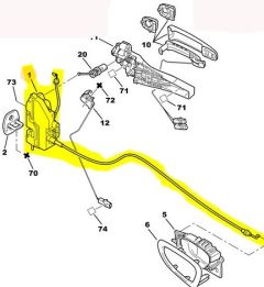 Door Lock Mechansim Left Rear Original Peugeot 307 9137A0