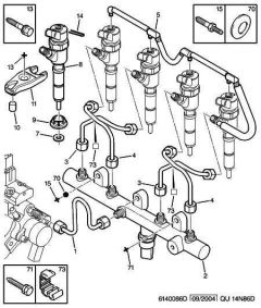 Injector Clamp Studs, Fastening Screw Original Citroen Peugeot 2.0 HDI 8v 221066