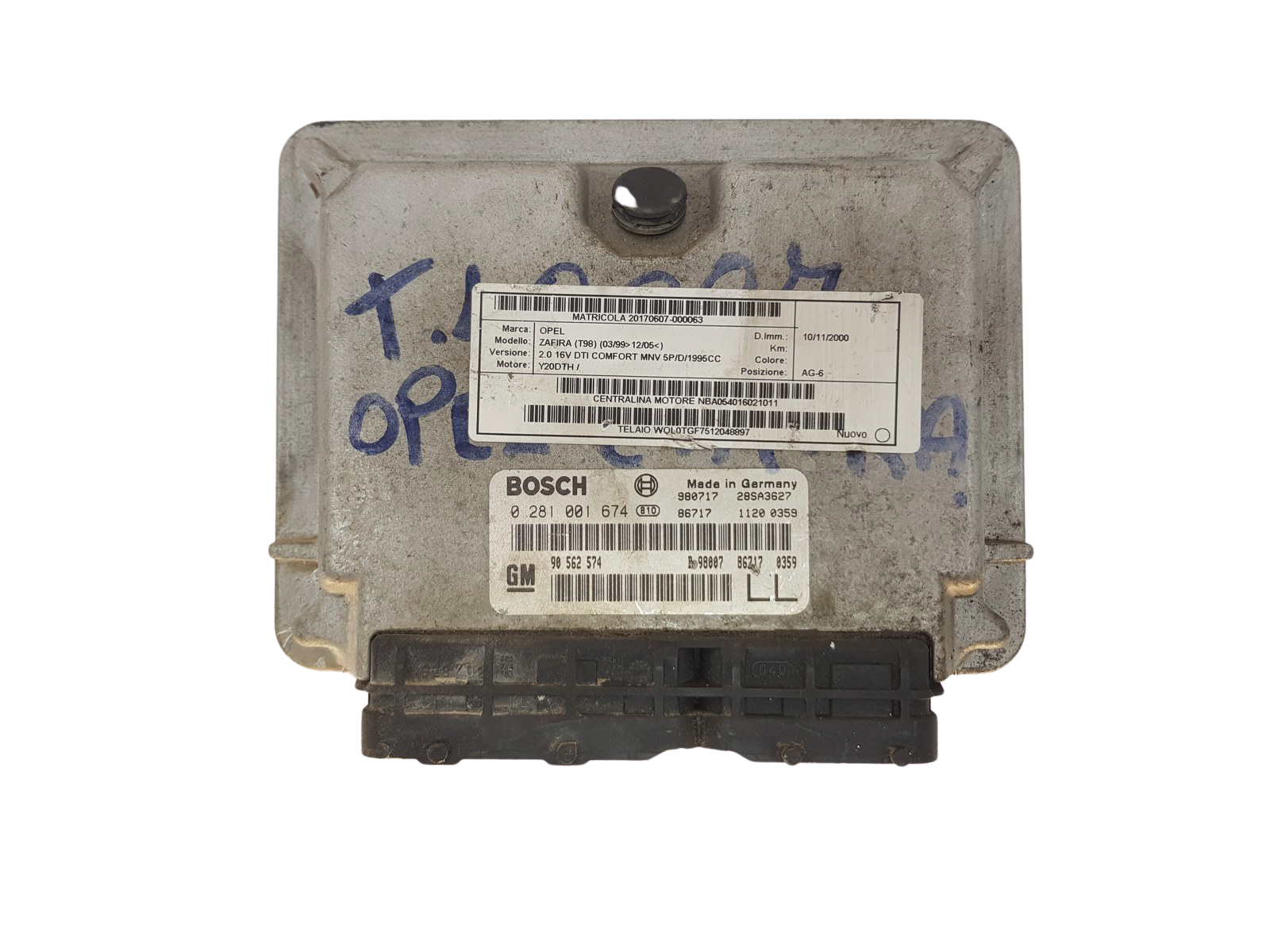 Control Unit 90562574LL 0281001674 Opel Bosch 30735 main product photo