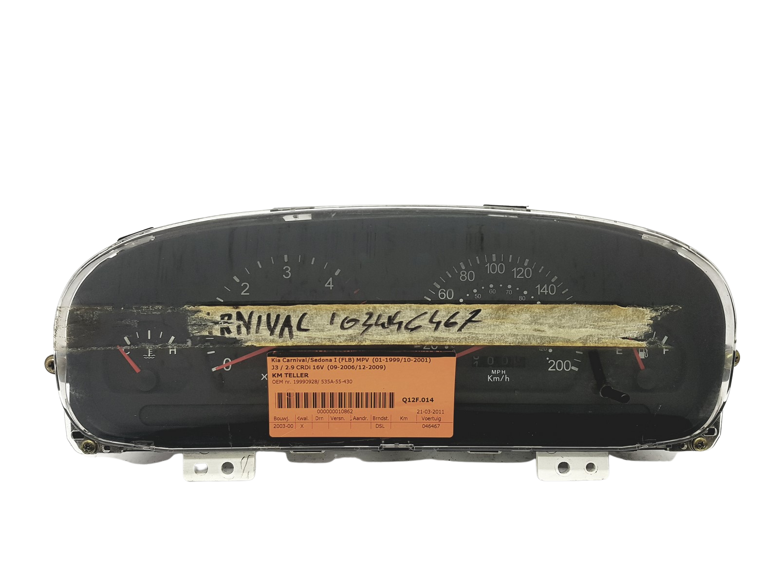 Speedometer/Instrument Cluster Kia Carnival K55A-55-430 K55A55430 53116 main product photo