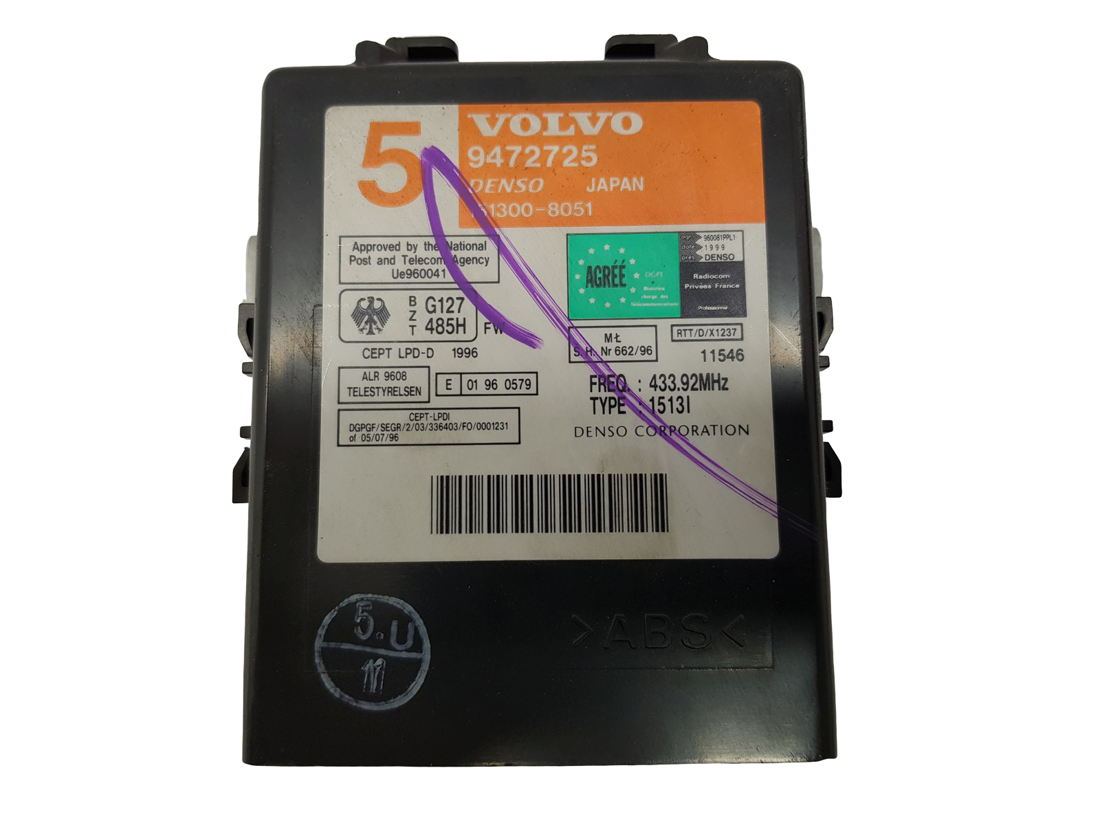Lock Controller Volvo 9472725 151300-8051 Denso 24189 main product photo