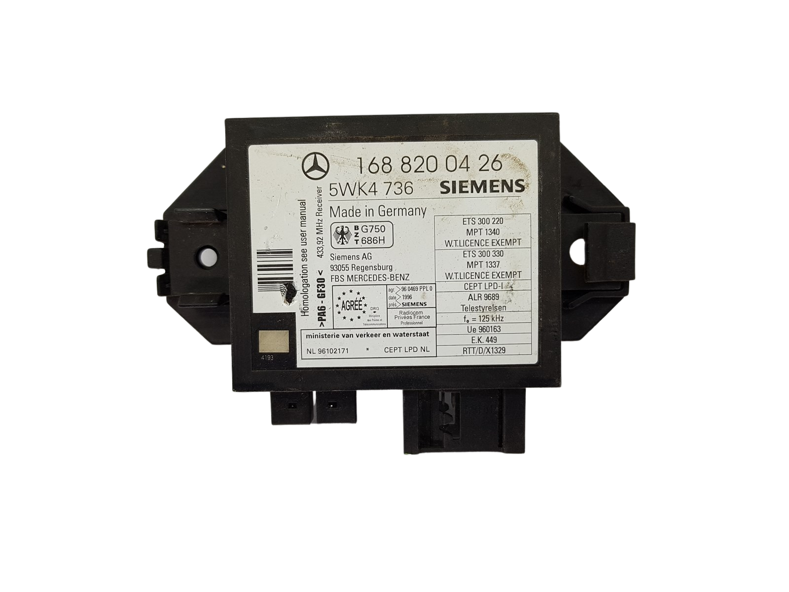 Control Unit Immo Mercedes-Benz 1688200426 5WK4736 Siemens 18327 main product photo