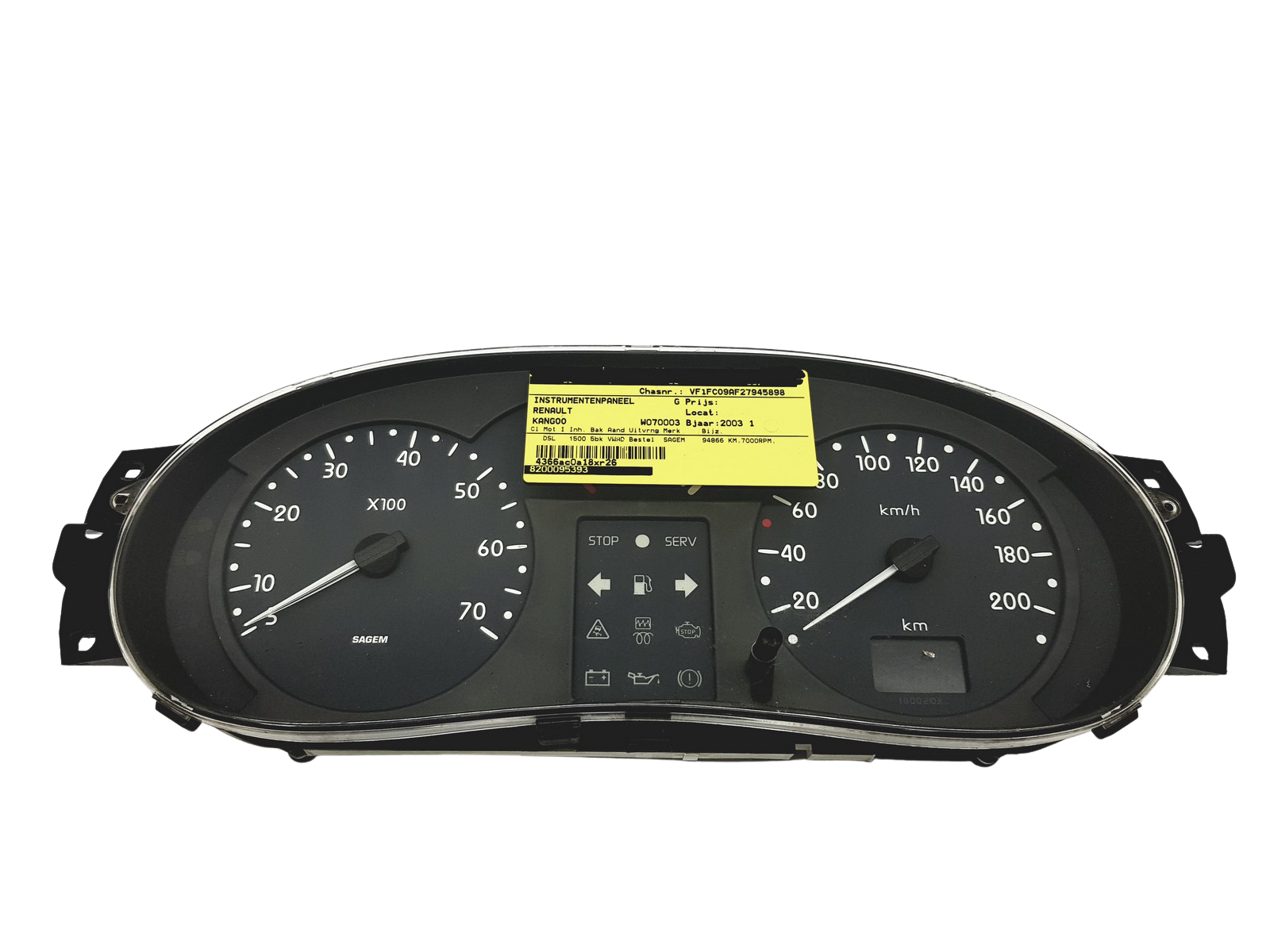 Speedometer/Instrument Cluster Renault Kangoo 1 8200095393 A 49433 main product photo