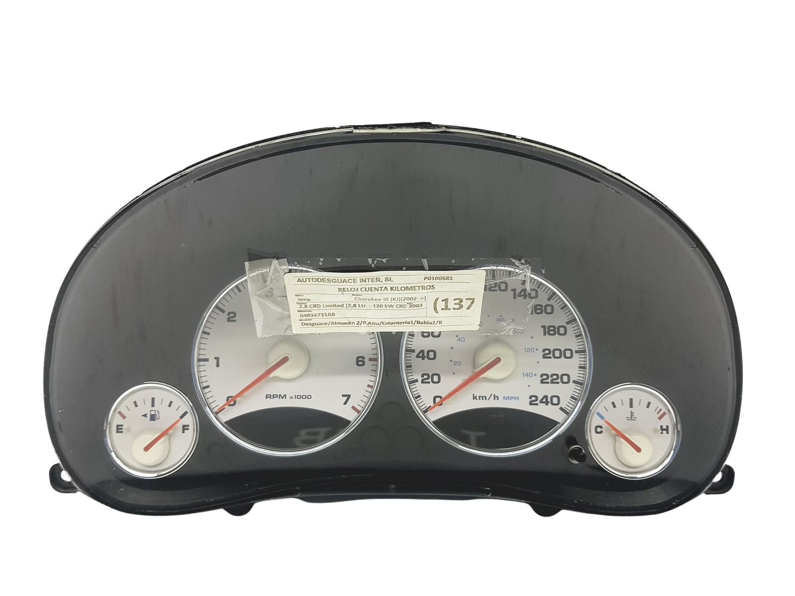 Speedometer/Instrument Cluster Jeep Cherokee P56010462AF 54662 main product photo