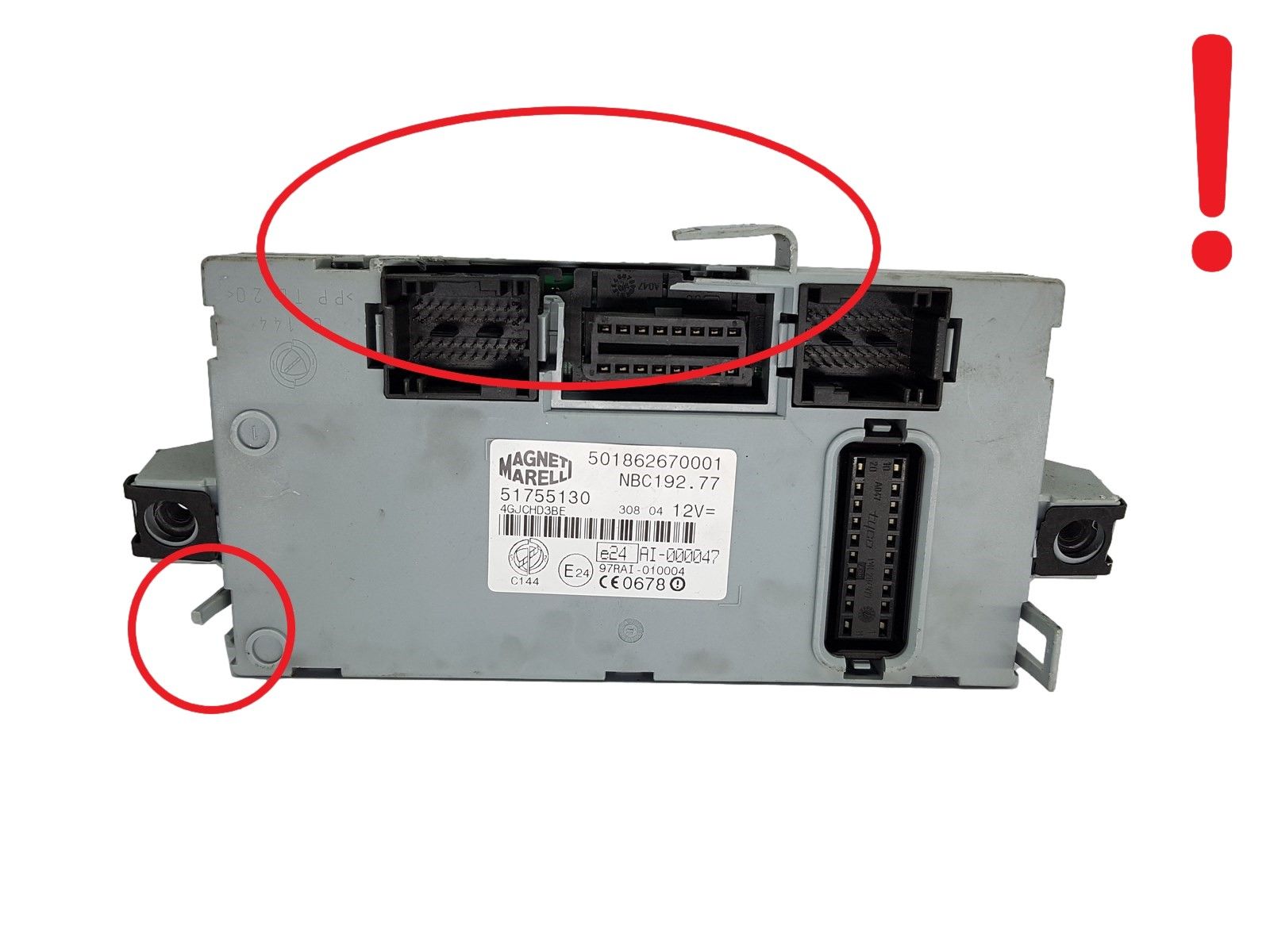 Control Unit BSI Fiat 51755130 501862670003 NBC192.77 Magneti Marelli 20886 main product photo