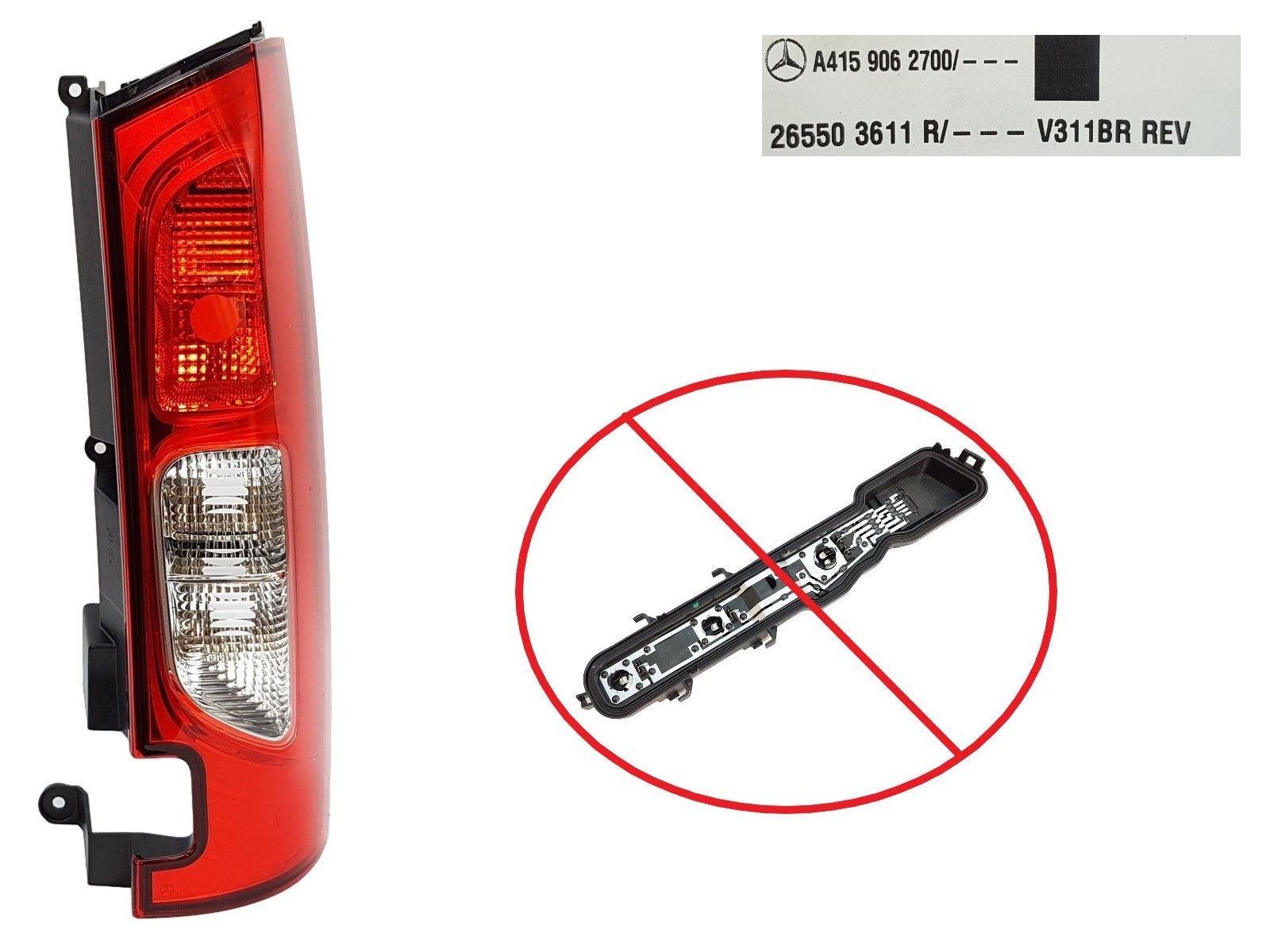 Lamp Right Rear Mercedes Citan A4159062700 2012-2021 New Original main product photo